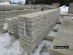 (9) 10" x 8' Durand Aluminum Concrete Forms, Textured Brick, 8" Hole Pattern, Located in Waldo, WI