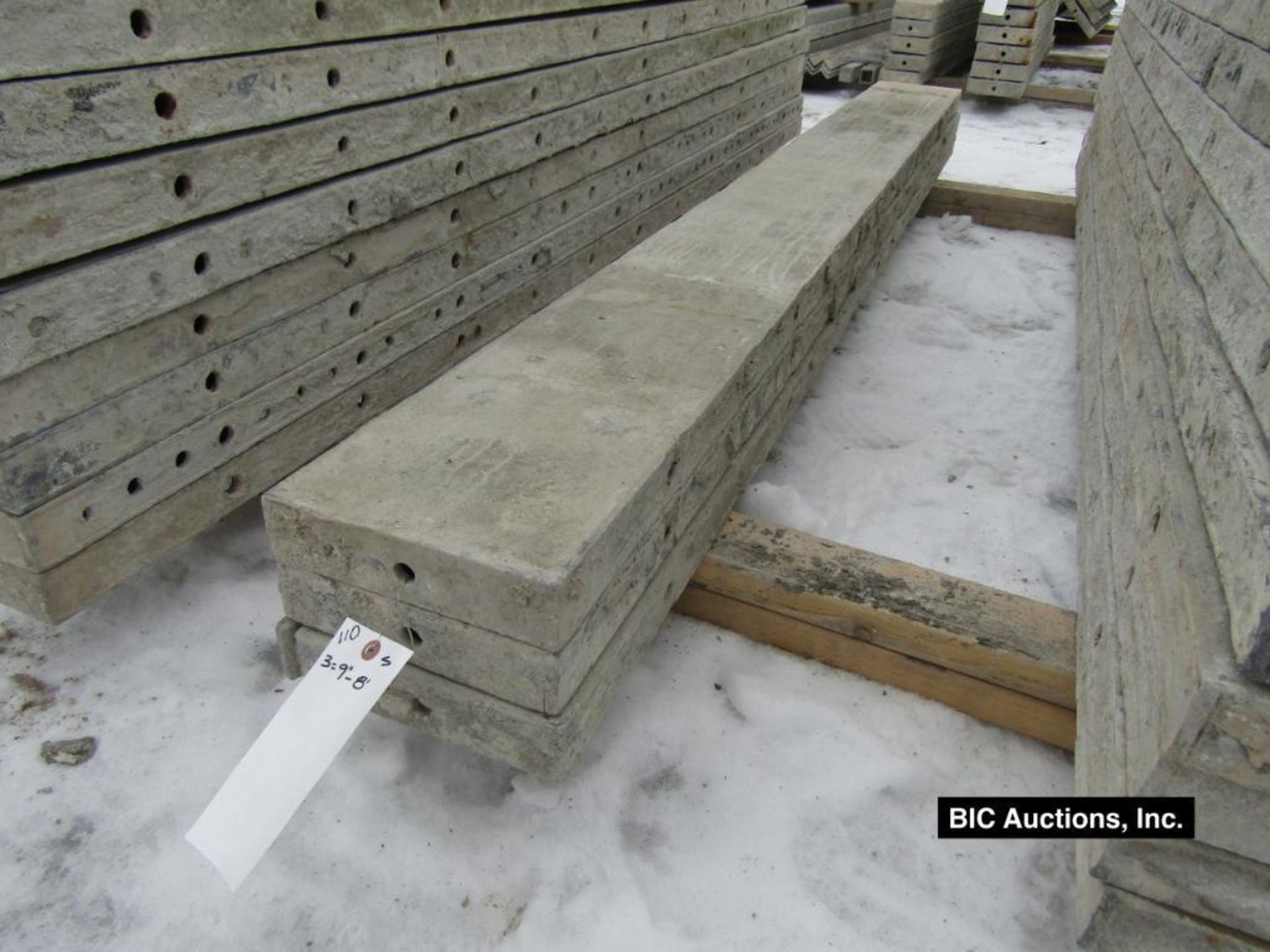 (3) 9" x 8' Durand Aluminum Concrete Forms, Smooth 8" Hole Pattern, Located in Waldo, WI