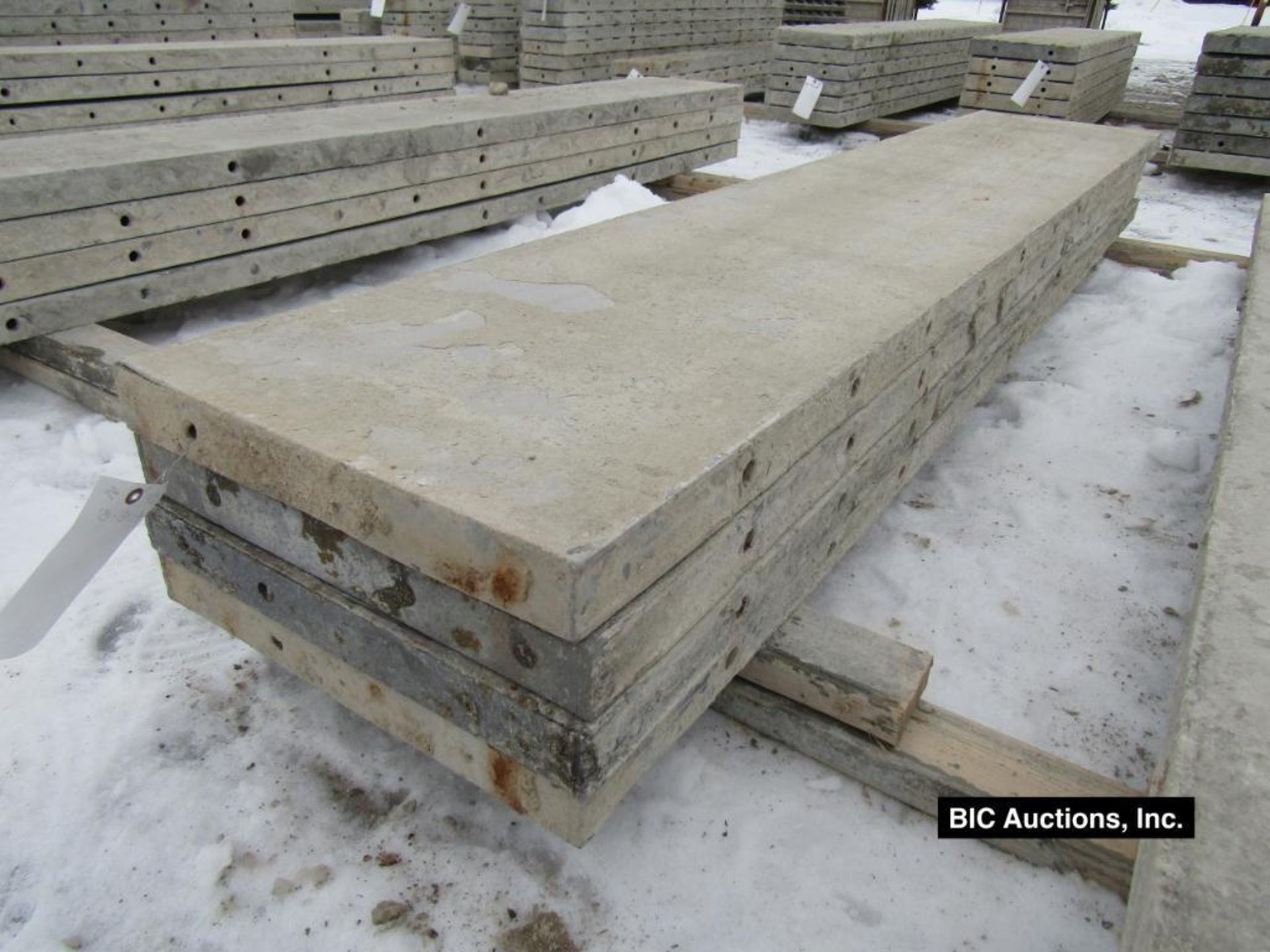 (4) 18" x 8' Durand Aluminum Concrete Forms, Smooth 8" Hole Pattern, Located in Waldo, WI