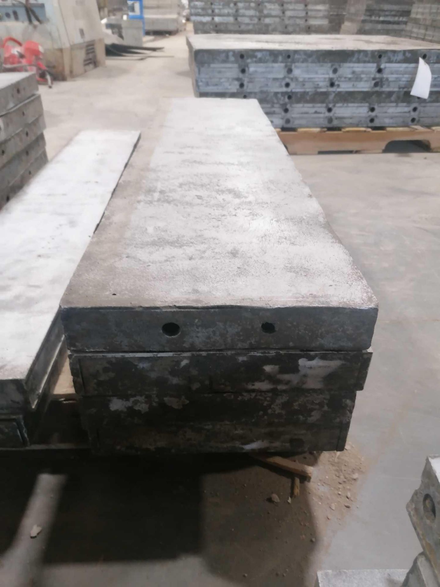 (4) 12" x 4' Aluforms Aluminum Concrete Forms, Smooth 8" Hole Pattern. Located at 119 Spruce Street,