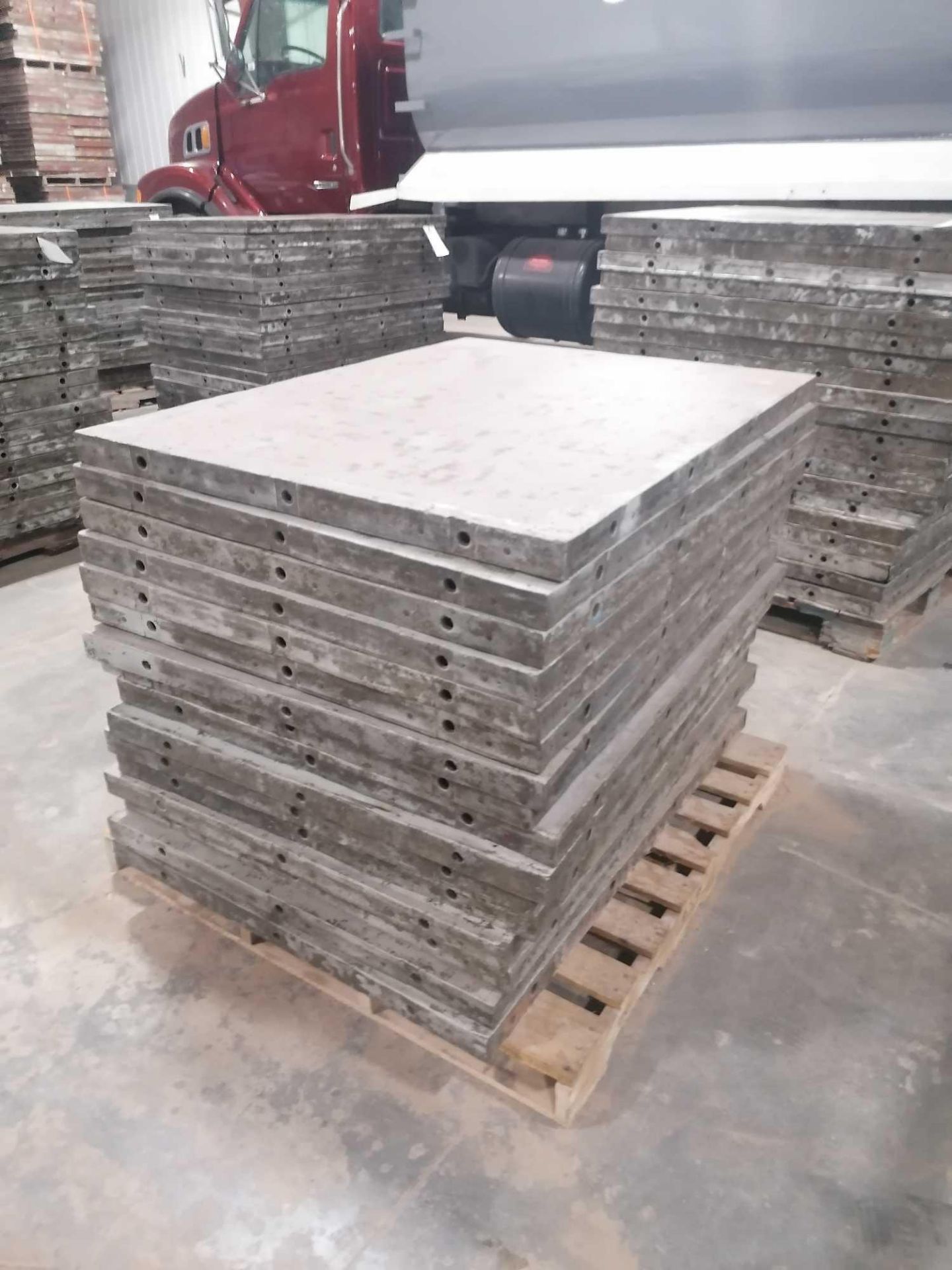 (16) 36" x 4' Western Aluminum Concrete Forms, Smooth 6-12 Hole Pattern. Located at 119 Spruce