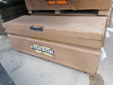 KNAACK Job Box Model 2472 with (49) Scaffolding brackets. Located at 301 E Henry Street, Mt.