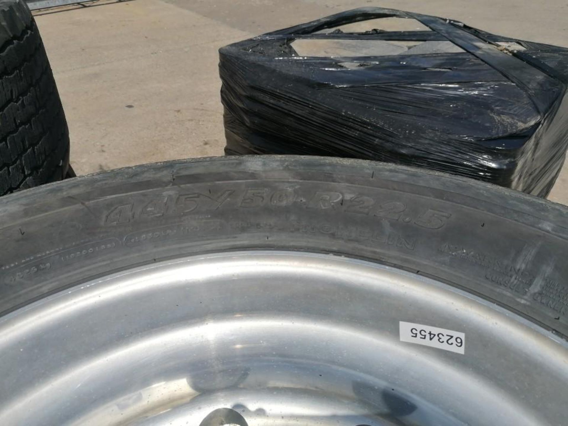 (2) Michelin 445/ 50R 22.5 Drive Tires with Rims. Located at 301 E Henry Street, Mt. Pleasant, IA - Image 4 of 4