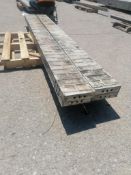 (4) 9" x 9' Wall-Ties Aluminum Concrete Forms, Smooth Brick 6-12 Hole Pattern. Located at 301 E