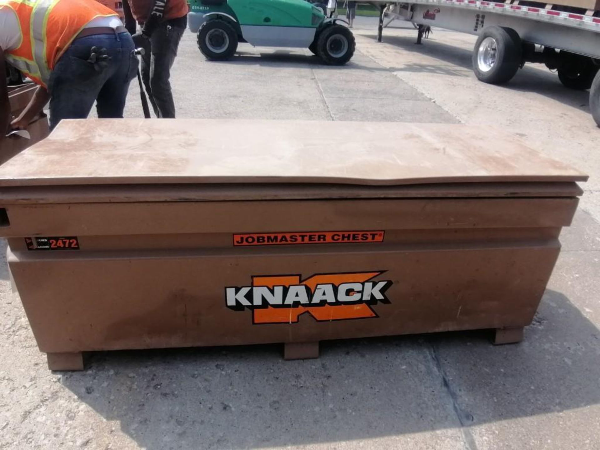 KNAACK Job Box Model 2472 with (58) Scaffolding Brackets. Located at 301 E Henry Street, Mt.