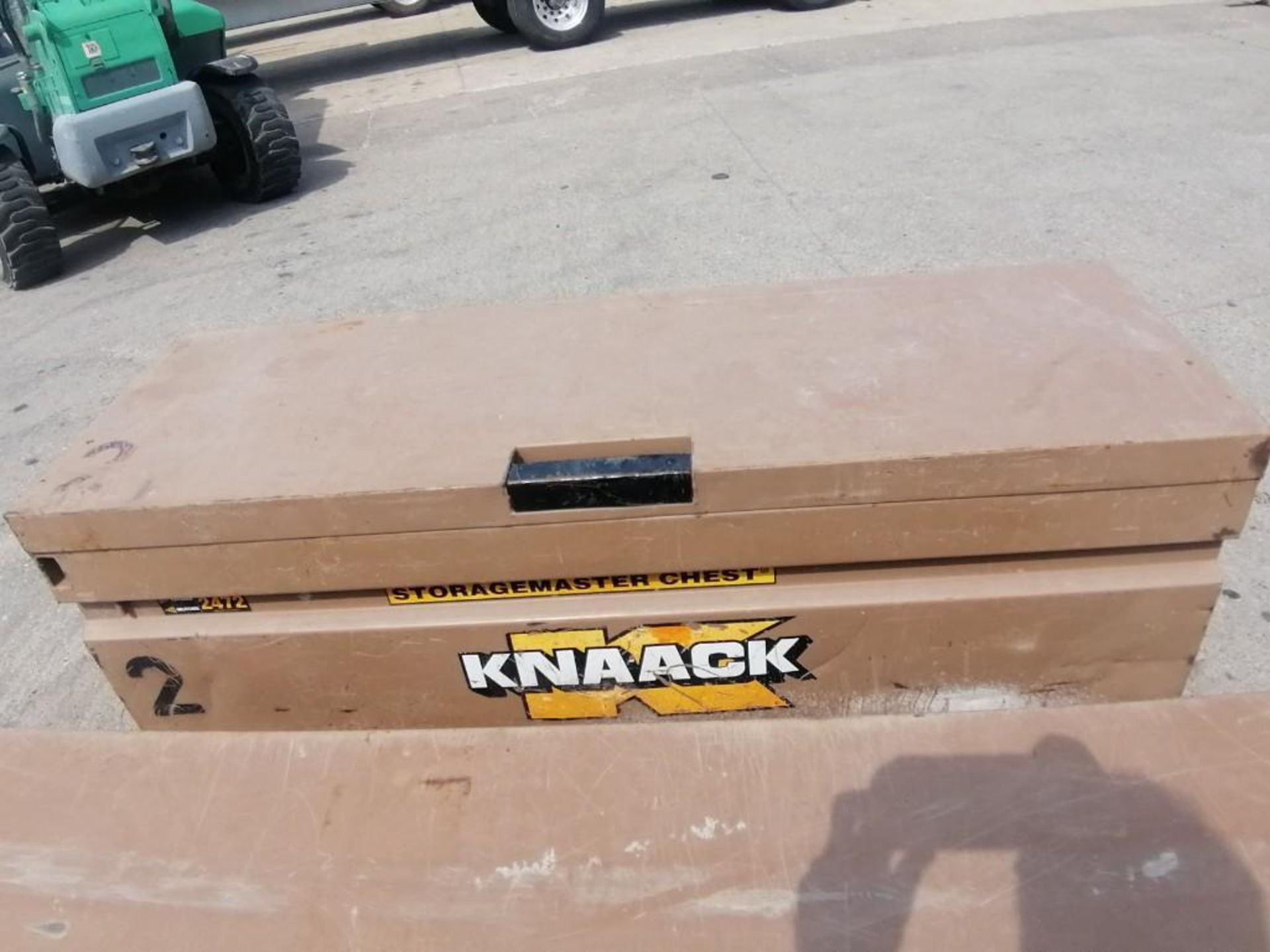 KNAACK Job Box Model 2472. Located at 301 E Henry Street, Mt. Pleasant, IA 52641.