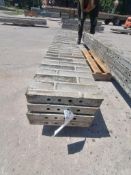 (4) 14" x 9' Wall-Ties Aluminum Concrete Forms, Smooth Brick 6-12 Hole Pattern. Located at 301 E