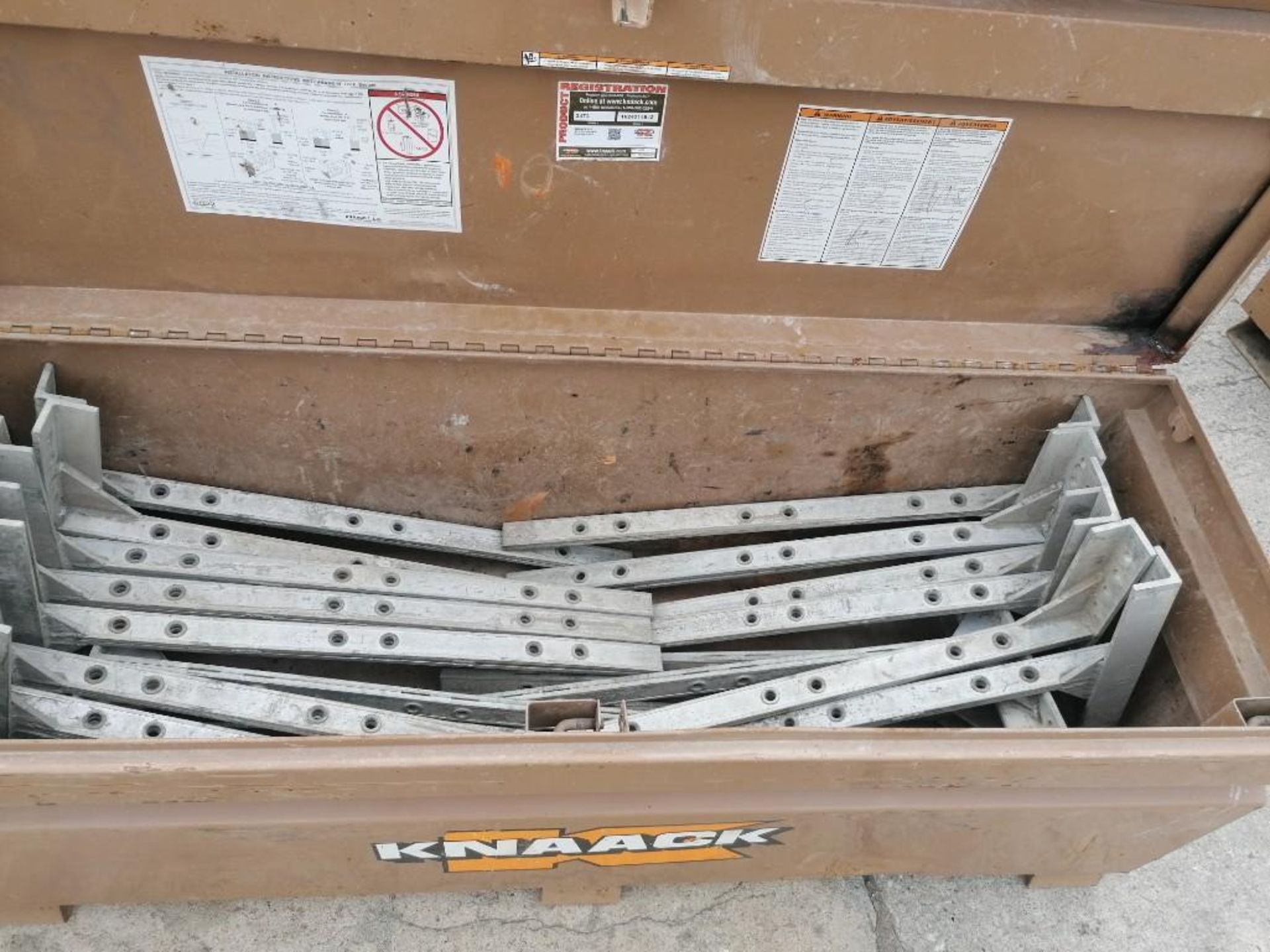 KNAACK Job Box Model 2472 with (22) Aluminum Brackets. Located at 301 E Henry Street, Mt. - Image 3 of 4