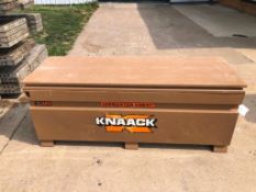 KNAACK Job Box Model 2472 with (80) Turnbuckles & Bucket of Plywood Clips. Located at 301 E Henry