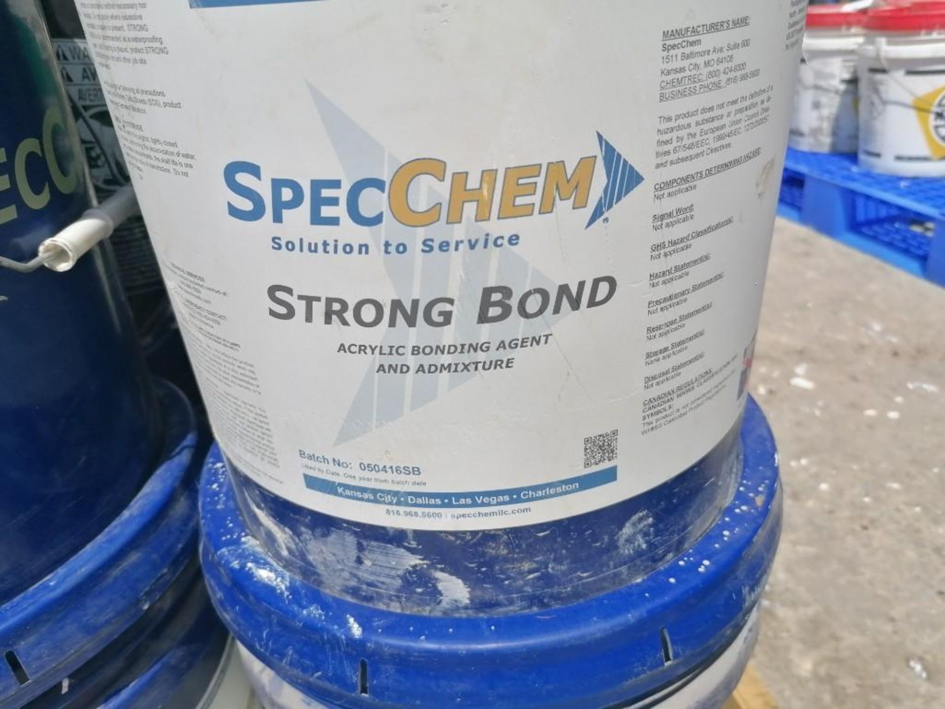 (15) 5 GAL Buckets of Strong Bond Acrylic Bonding and Admixture. Located at 301 E Henry Street, - Image 3 of 3