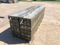 (15) 16" x 9' Wall-Ties Aluminum Concrete Forms, CAP, Smooth 6-12 Hole Pattern. Located at 301 E