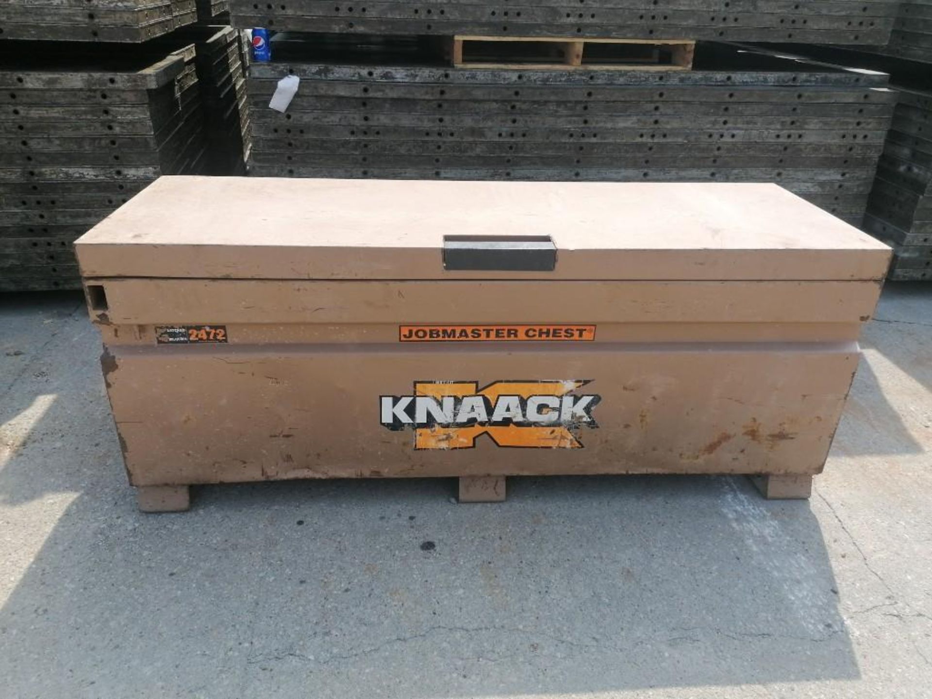 KNAACK Job Box Model 2472 with (56) Scaffolding Brackets. Located at 301 E Henry Street, Mt.