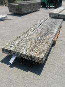 (8) 8" x 9' Wall-Ties Aluminum Concrete Forms, Smooth Brick 6-12 Hole Pattern. Located at 301 E