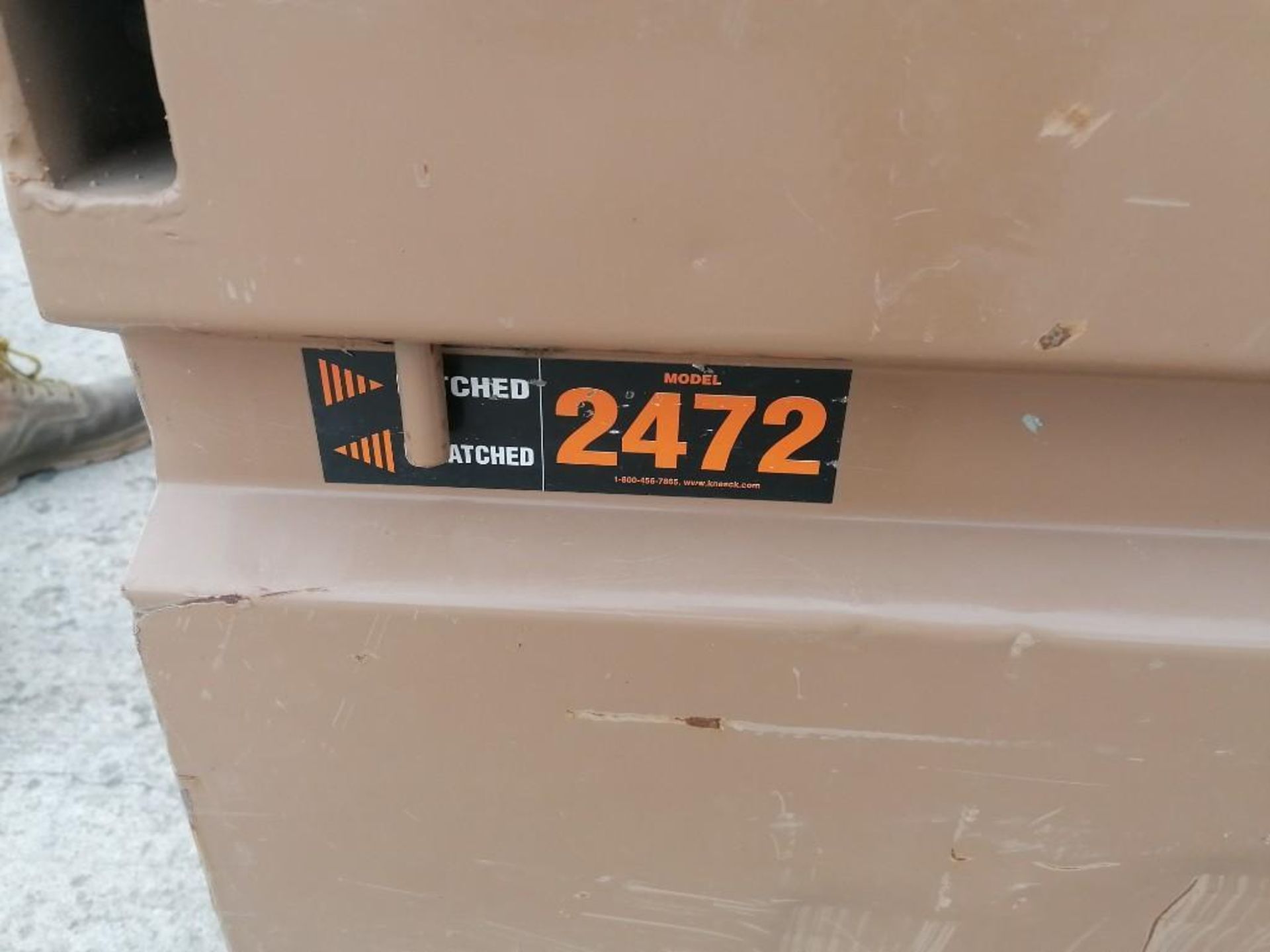 KNAACK Job Box Model 2472 with (58) Scaffolding Brackets. Located at 301 E Henry Street, Mt. - Image 2 of 4