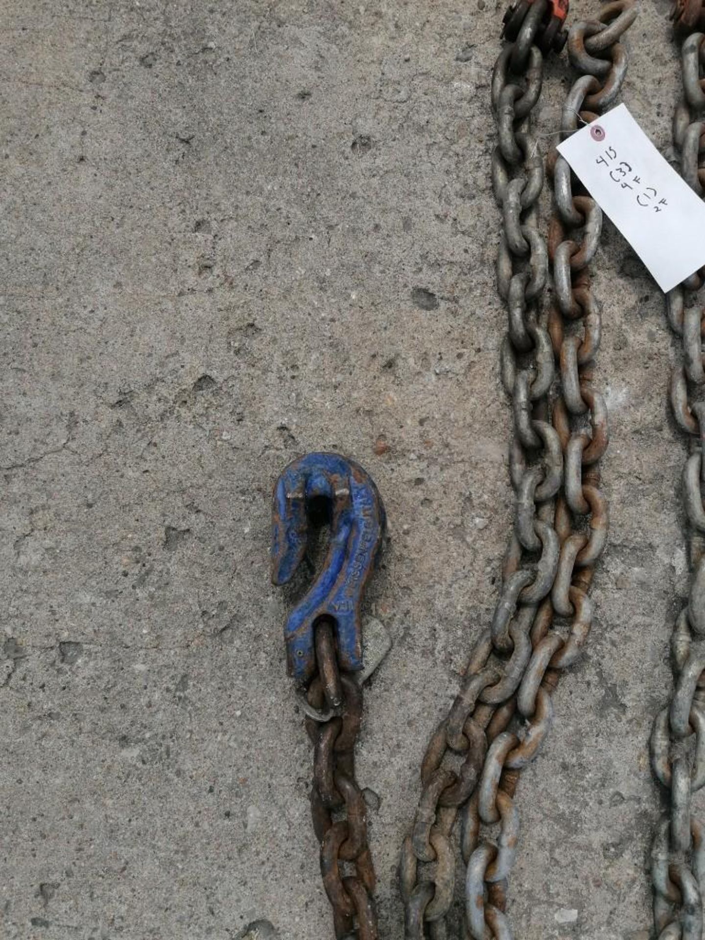 (3) 1/2" USA 4' & (1) 1/2" USA 2' Chain with Hook. Located at 301 E Henry Street, Mt. Pleasant, IA - Image 4 of 4