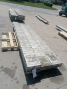 (7) 10" x 9' Wall-Ties Aluminum Concrete Forms, Smooth Brick 6-12 Hole Pattern. Located at 301 E