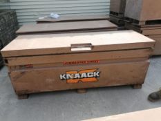 KNAACK Job Box Model 2472 with (58) Scaffolding brackets. Located at 301 E Henry Street, Mt.