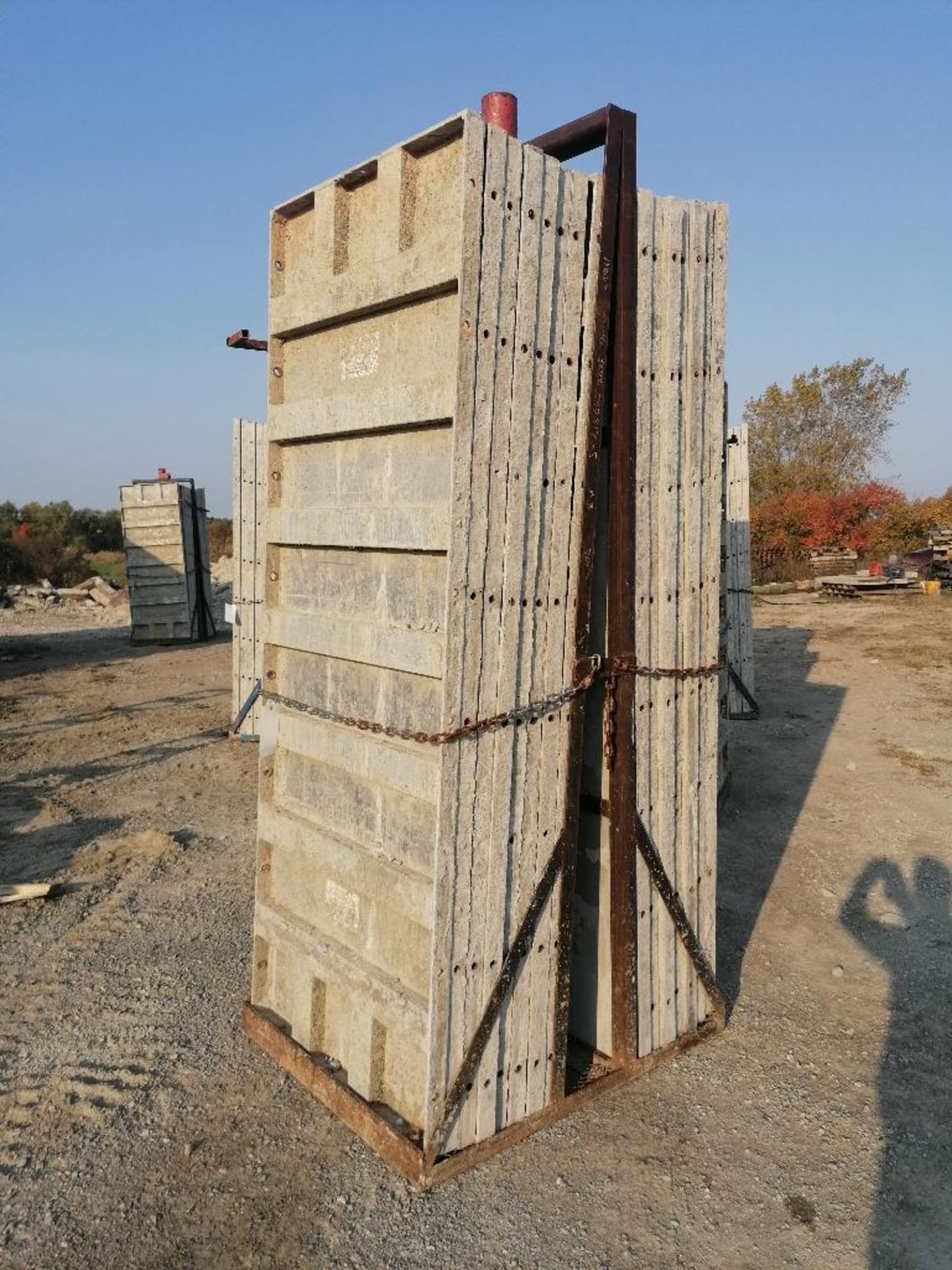 (16) 36" x 8' Smooth Aluminum Concrete Forms 6-12 Hole Pattern, Bell Basket included. Located in - Image 3 of 10