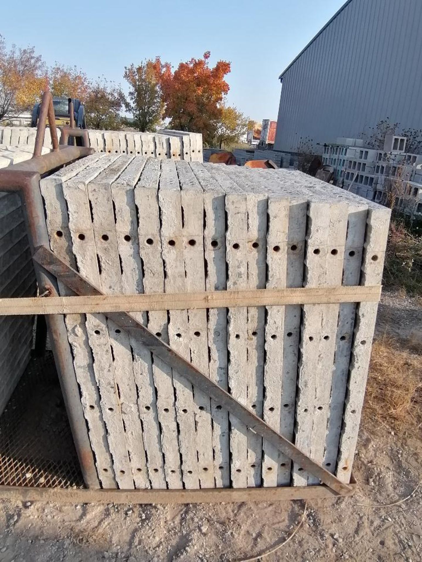 (32) 36" x 4' Tuf-N-Lite Textured Brick Aluminum Concrete Forms 6-12 Hole Pattern, Loop Basket - Image 9 of 10