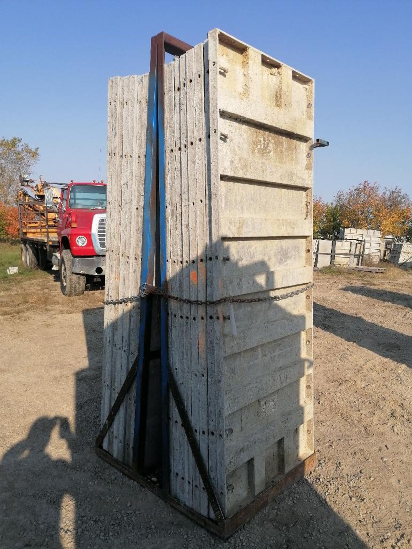(16) 36" X 8' Precise Smooth Aluminum Concrete Forms 6-12 Hole Pattern with attached hardware,