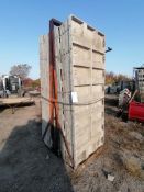(16) 36" x 8' Smooth Aluminum Concrete Forms 6-12 Hole Pattern, Bell Basket included. Located in