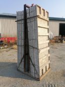 (16) 36" x 8' Smooth Aluminum Concrete Forms 6-12 Hole Pattern, Bell Basket included. Located in