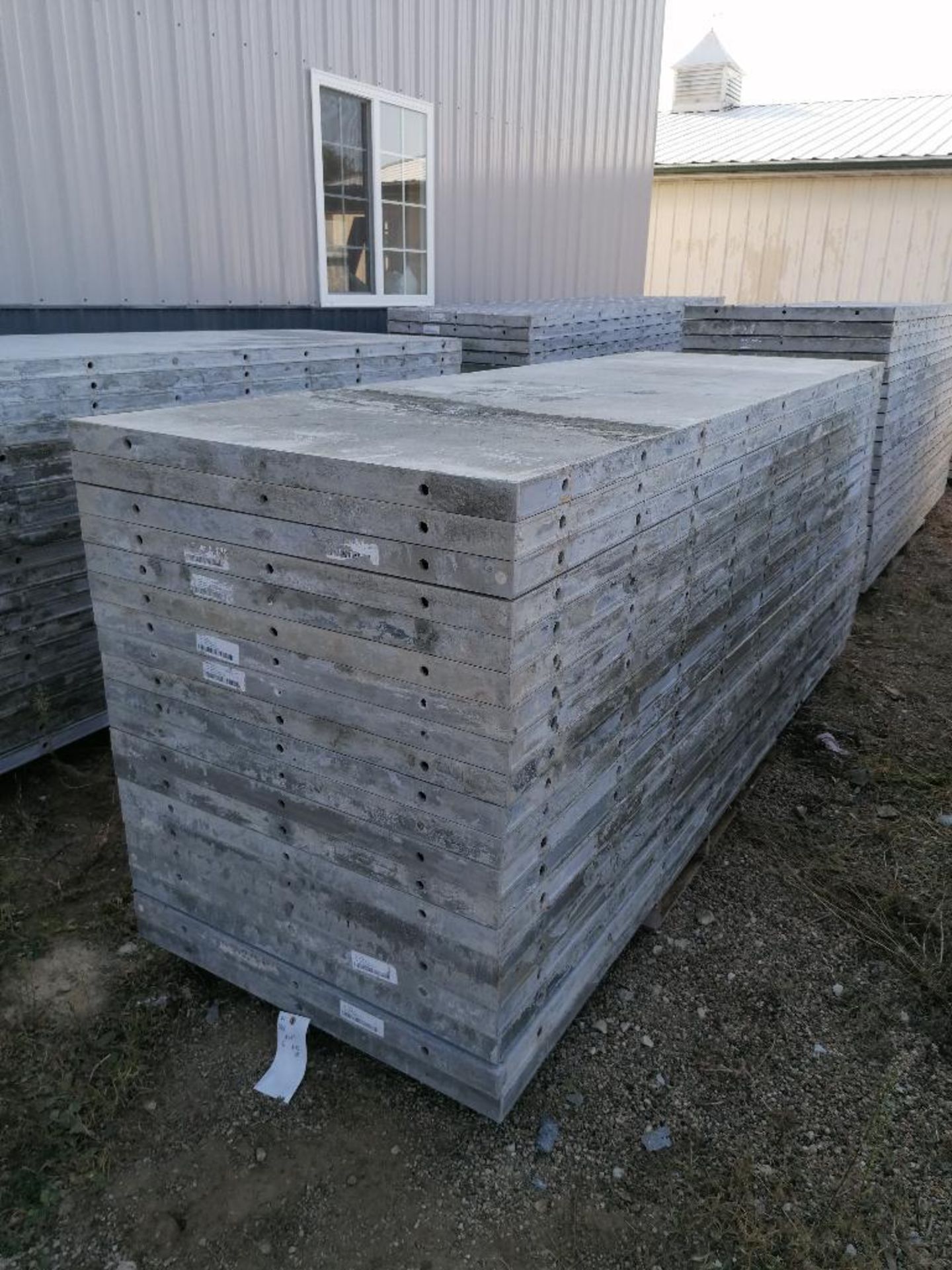 (20) 36" x 9' Precise Smooth Aluminum Concrete Forms 6-12 Hole Pattern. Located in Woodbine, IA - Image 5 of 8