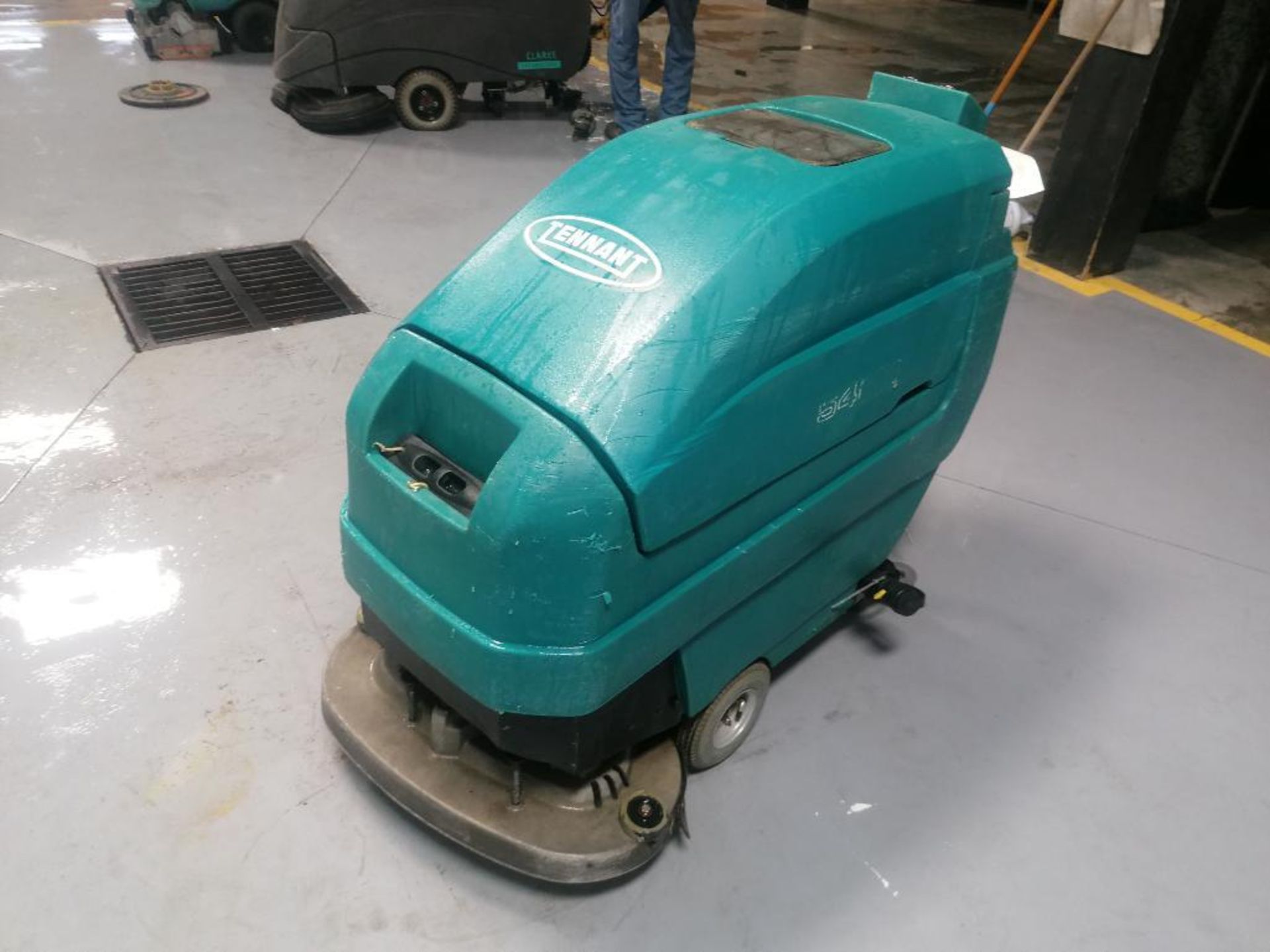 Tennant 5400 Floor Scrubber, Serial #540010203098, 24 Volts. Located in Mt. Pleasant, IA.