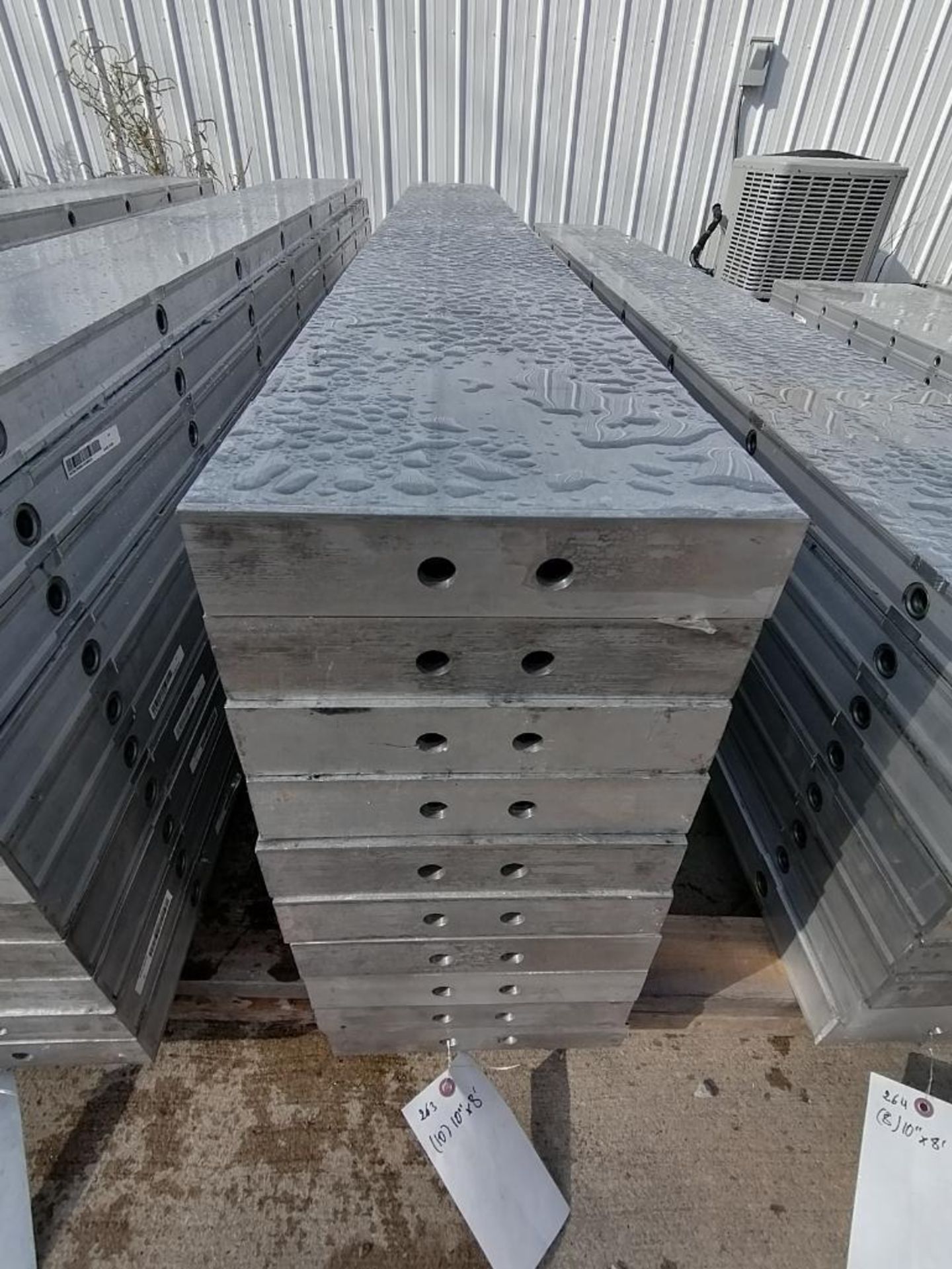 (10) 10" x 8' NEW Badger Smooth Aluminum Concrete Forms 6-12 Hole Pattern. Located in Mt.