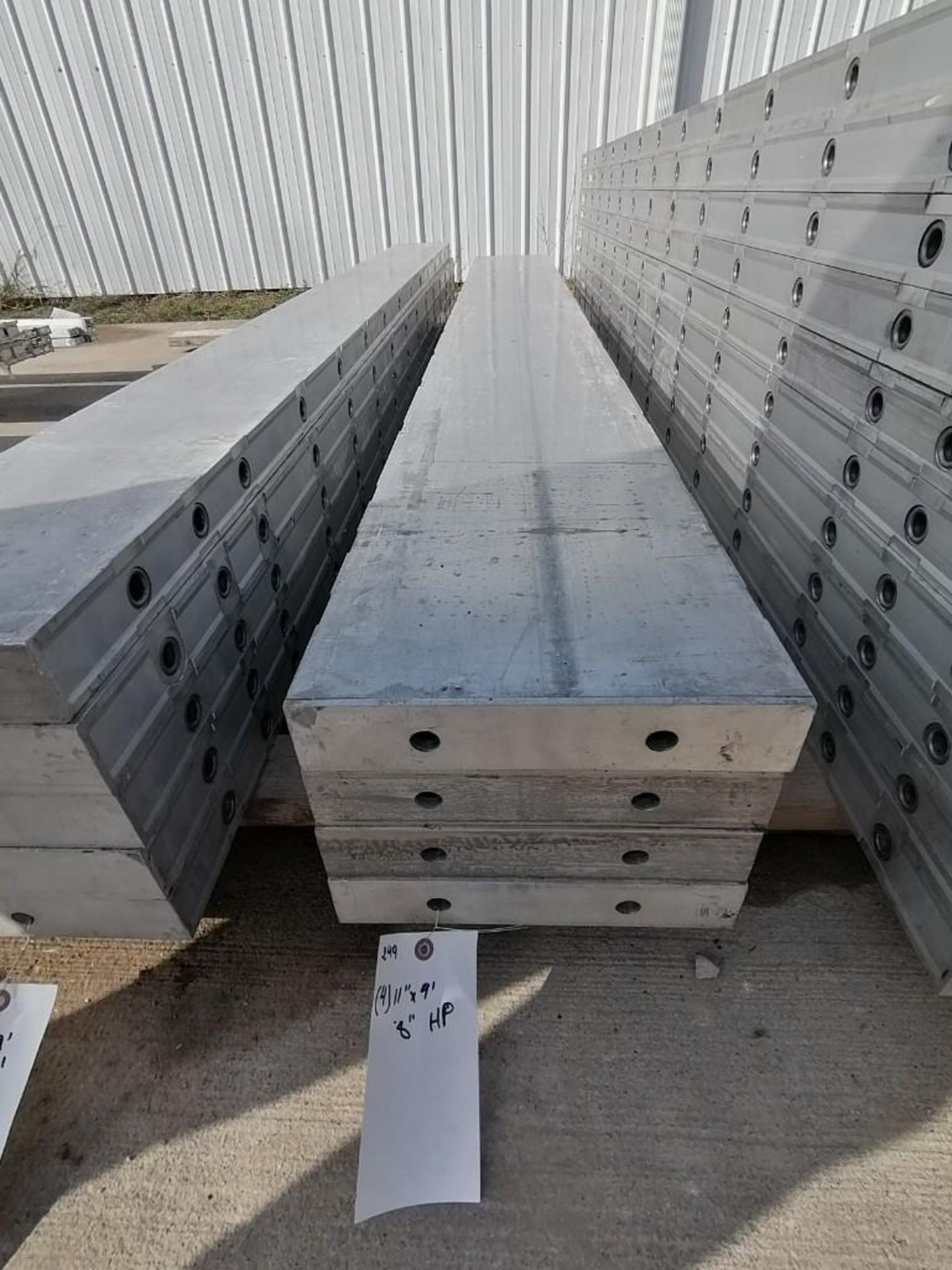 (4) 11" x 9' NEW Badger Smooth Aluminum Concrete Forms 8" Hole Pattern. Located in Mt. Pleasant,
