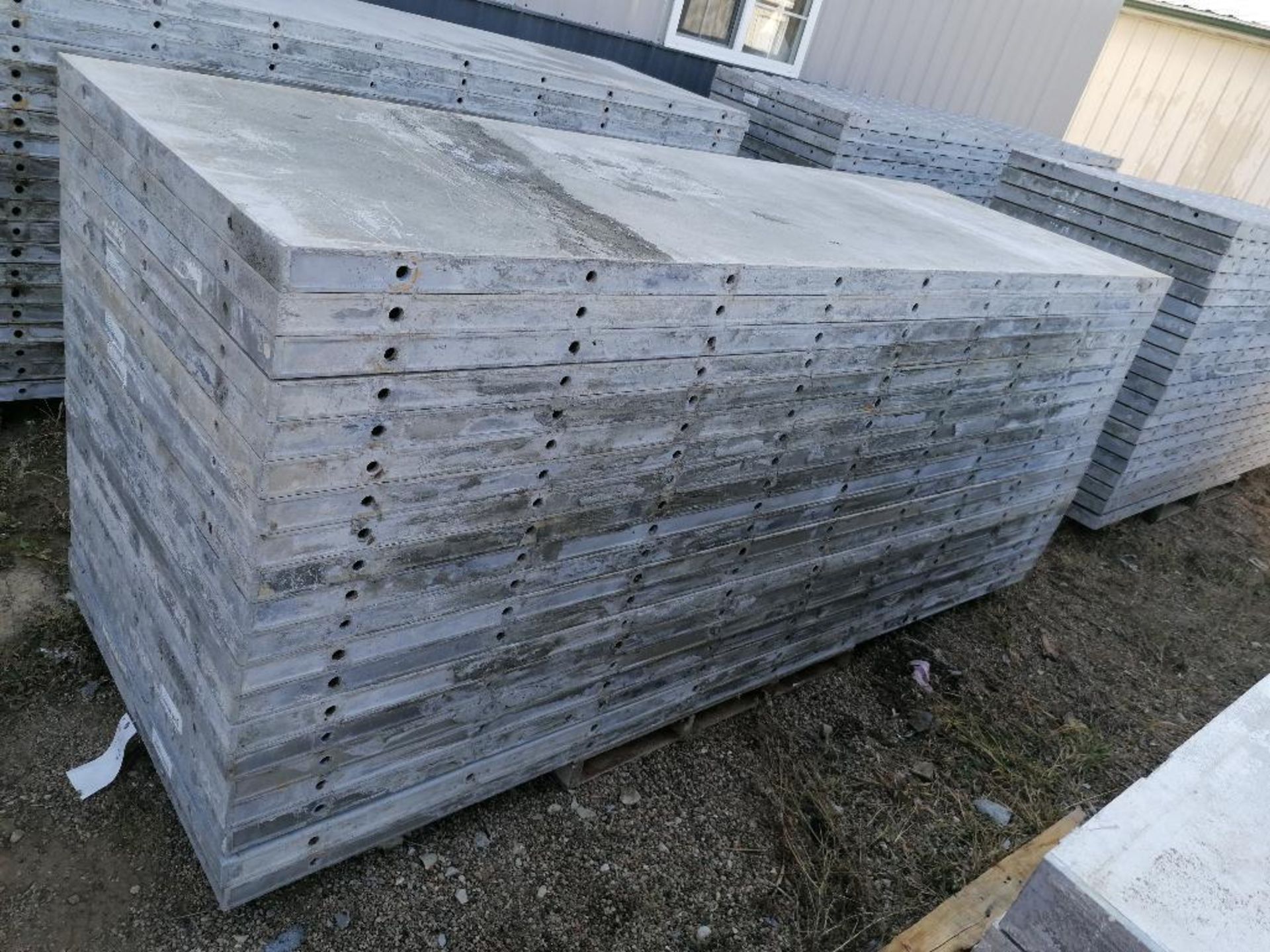 (20) 36" x 9' Precise Smooth Aluminum Concrete Forms 6-12 Hole Pattern. Located in Woodbine, IA - Image 8 of 8