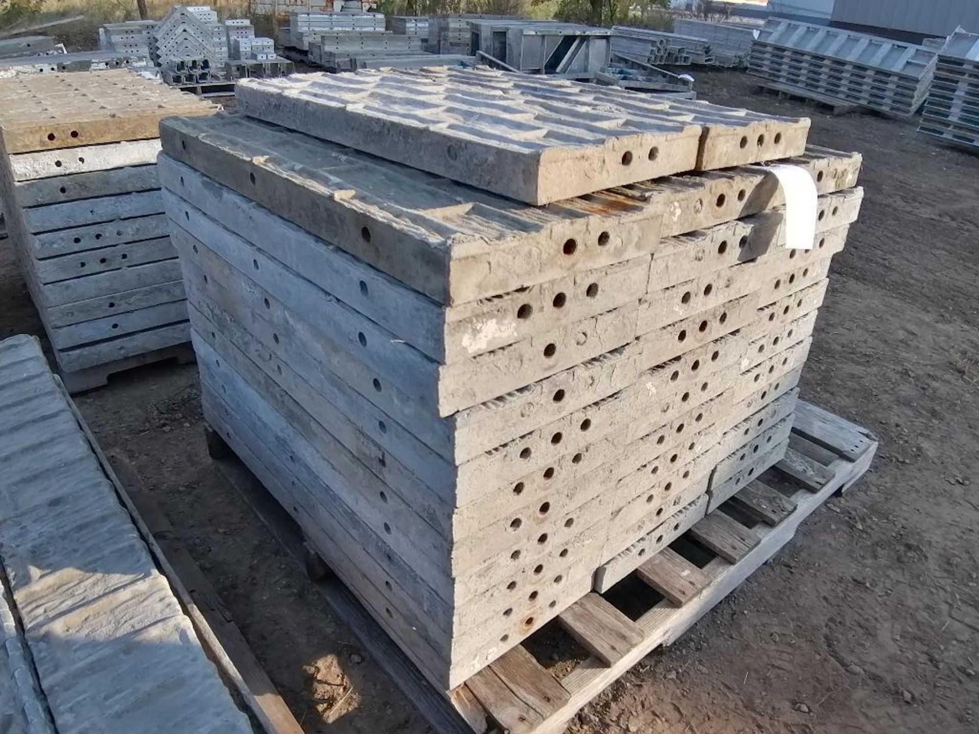 (33) 36" x 1' & (2) 32" x 1' Precise Textured Brick Aluminum Concrete Forms Triple Punch. Located in