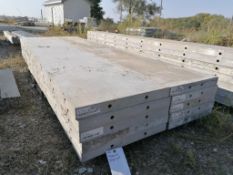 (5) 20" x 9' & (5) 16" x 9' Precise Smooth Aluminum Concrete Forms 6-12 Hole Pattern. Located in