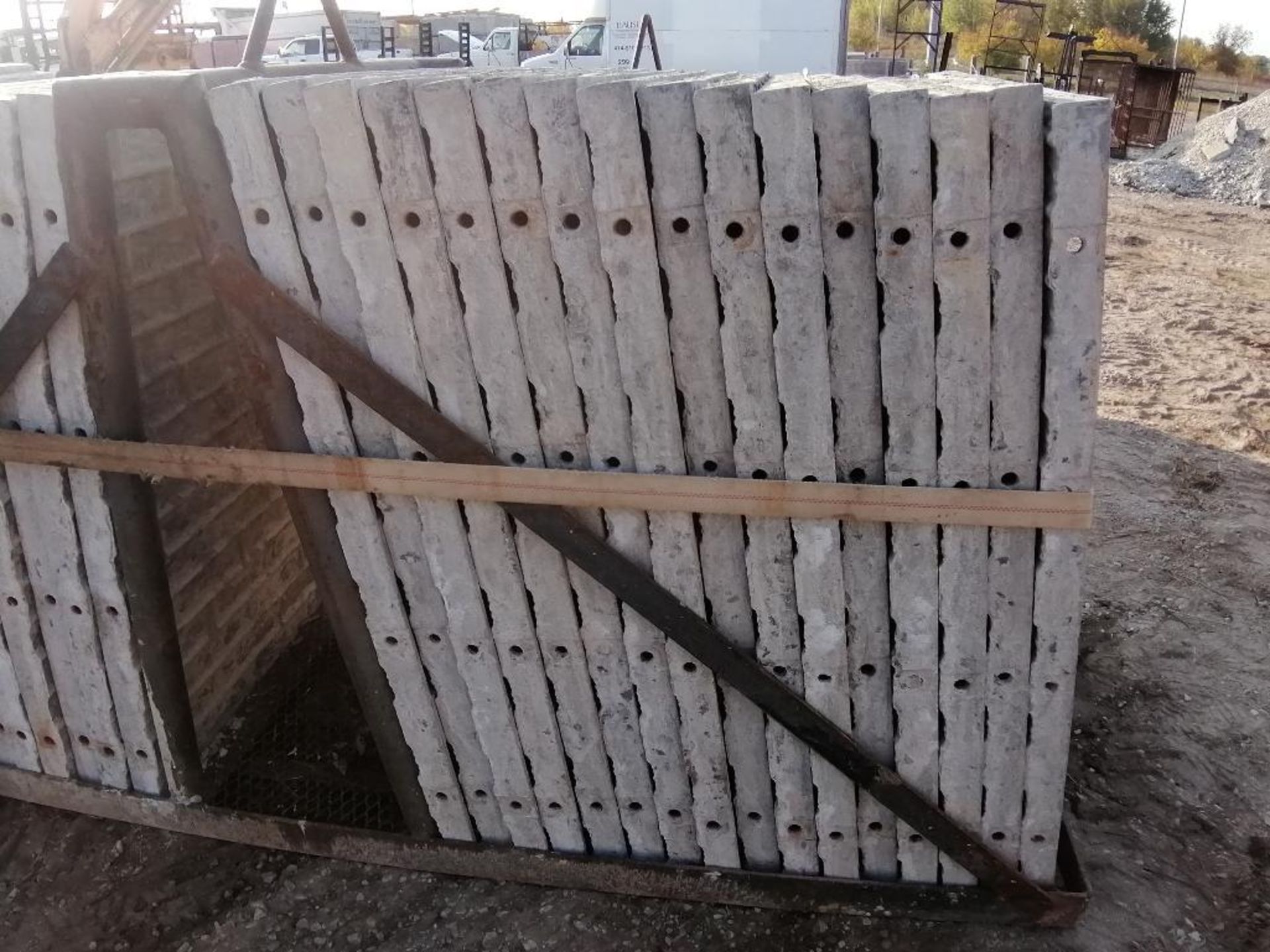 (32) 36" x 4' Textured Brick Tuf-N-Lite Aluminum Concrete Forms 6-12 Hole Pattern, Loop Basket - Image 10 of 11