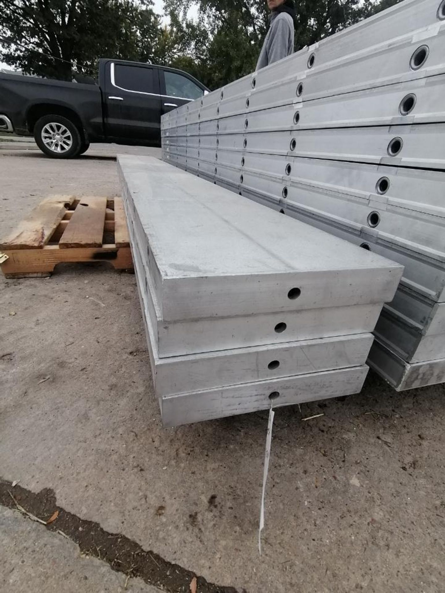 (4) 12" X 9' NEW Badger Smooth Aluminum Concrete Forms 6-12 Hole Pattern. Located in Mt. Pleasant,