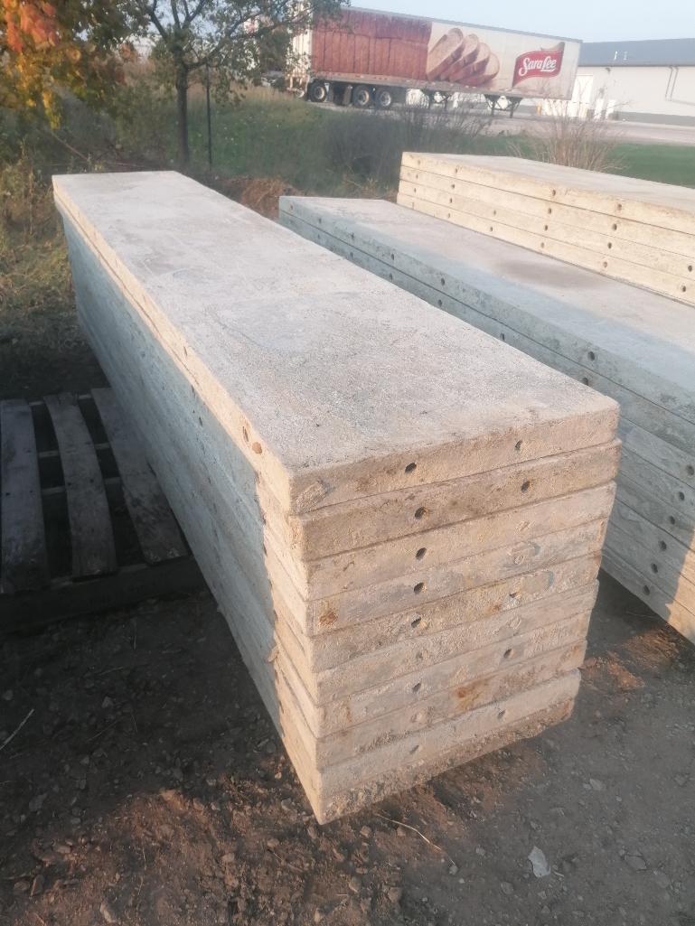 (10) 18" x 8' Smooth Aluminum Concrete Forms 6-12 Hole Pattern. Located