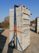 (16) 36" X 8' Precise Smooth Aluminum Concrete Forms 6-12 Hole Pattern with attached hardware,