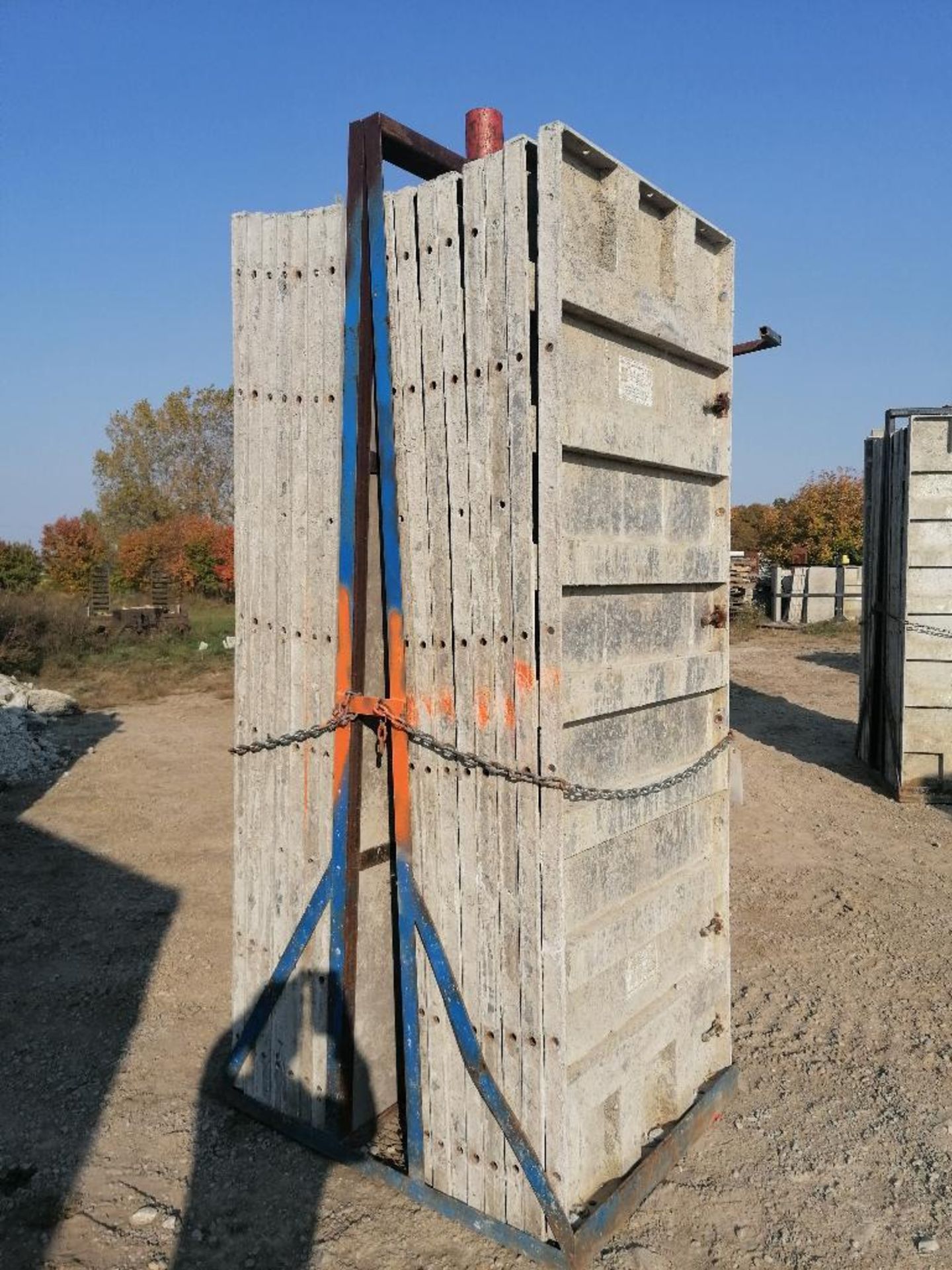 (16) 36" X 8' Precise Smooth Aluminum Concrete Forms 6-12 Hole Pattern with attached hardware,