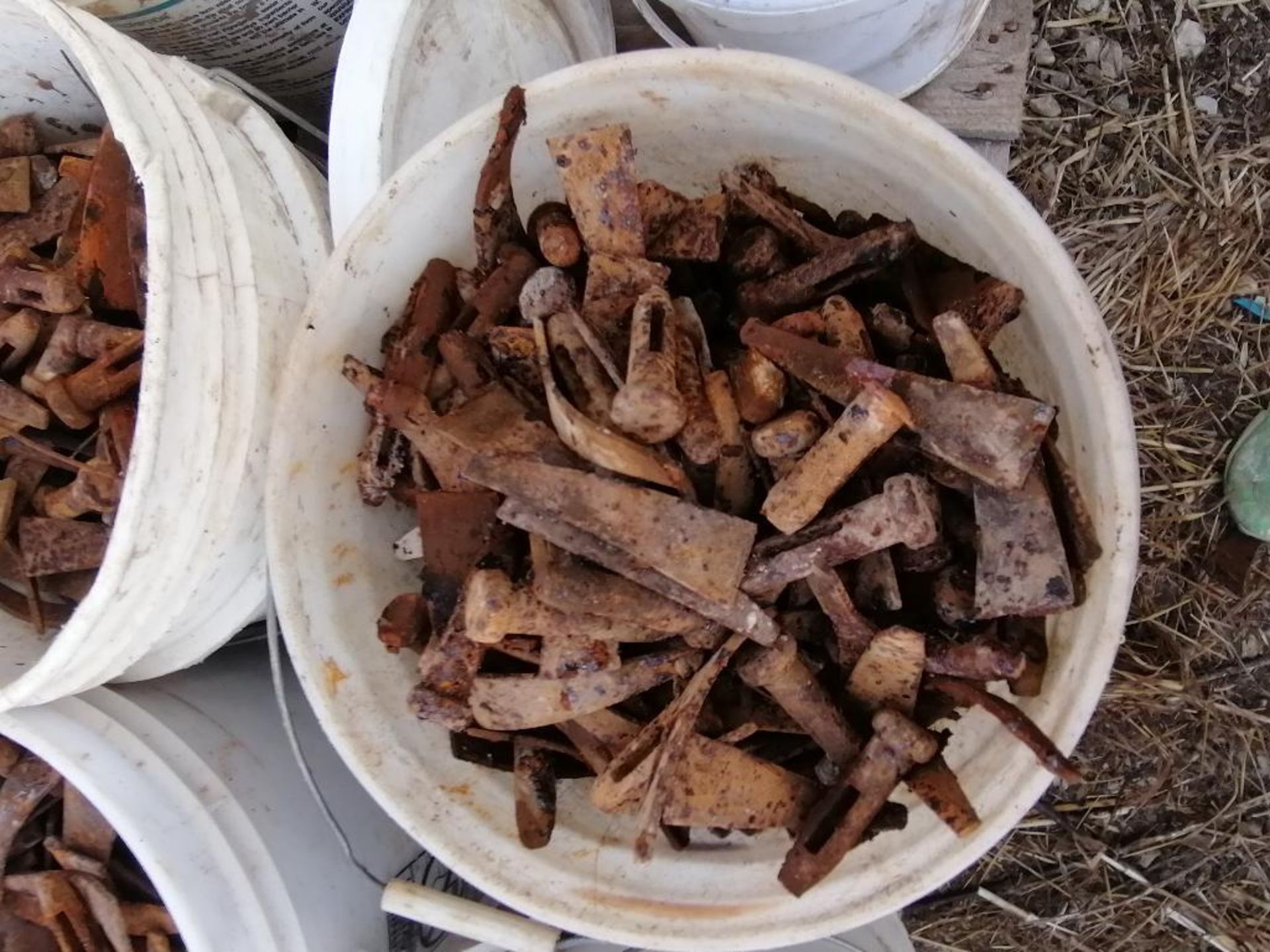 (12) Buckets of Pins & Wedges. Located in Ixonia, WI - Image 5 of 15