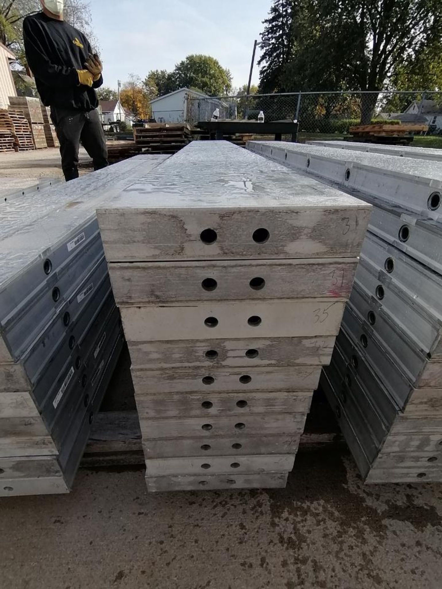 (10) 10" x 8' NEW Badger Smooth Aluminum Concrete Forms 6-12 Hole Pattern. Located in Mt. - Image 2 of 3
