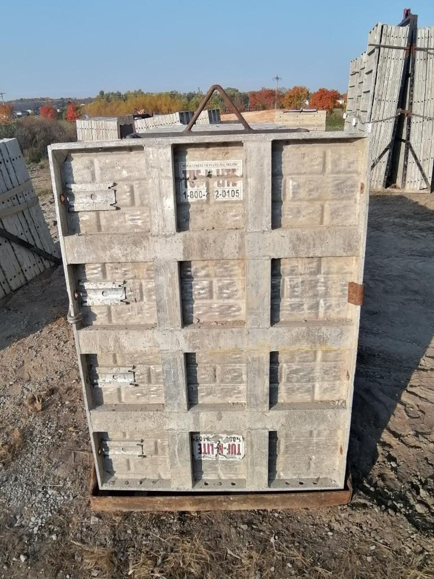(32) 36" x 4' Textured Brick Tuf-N-Lite Aluminum Concrete Forms 6-12 Hole Pattern, Loop Basket - Image 7 of 11