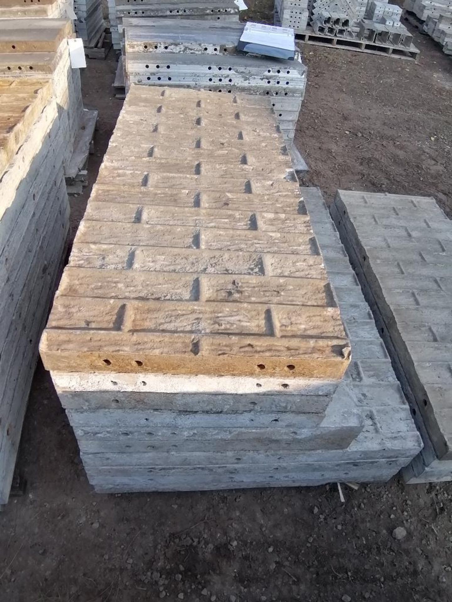 (4) 32" x 4'; (2) 24" x 4' & (4) 20" x 4' Tuf-N-Lite Textured Brick Aluminum Concrete Forms 6-12 - Image 3 of 4