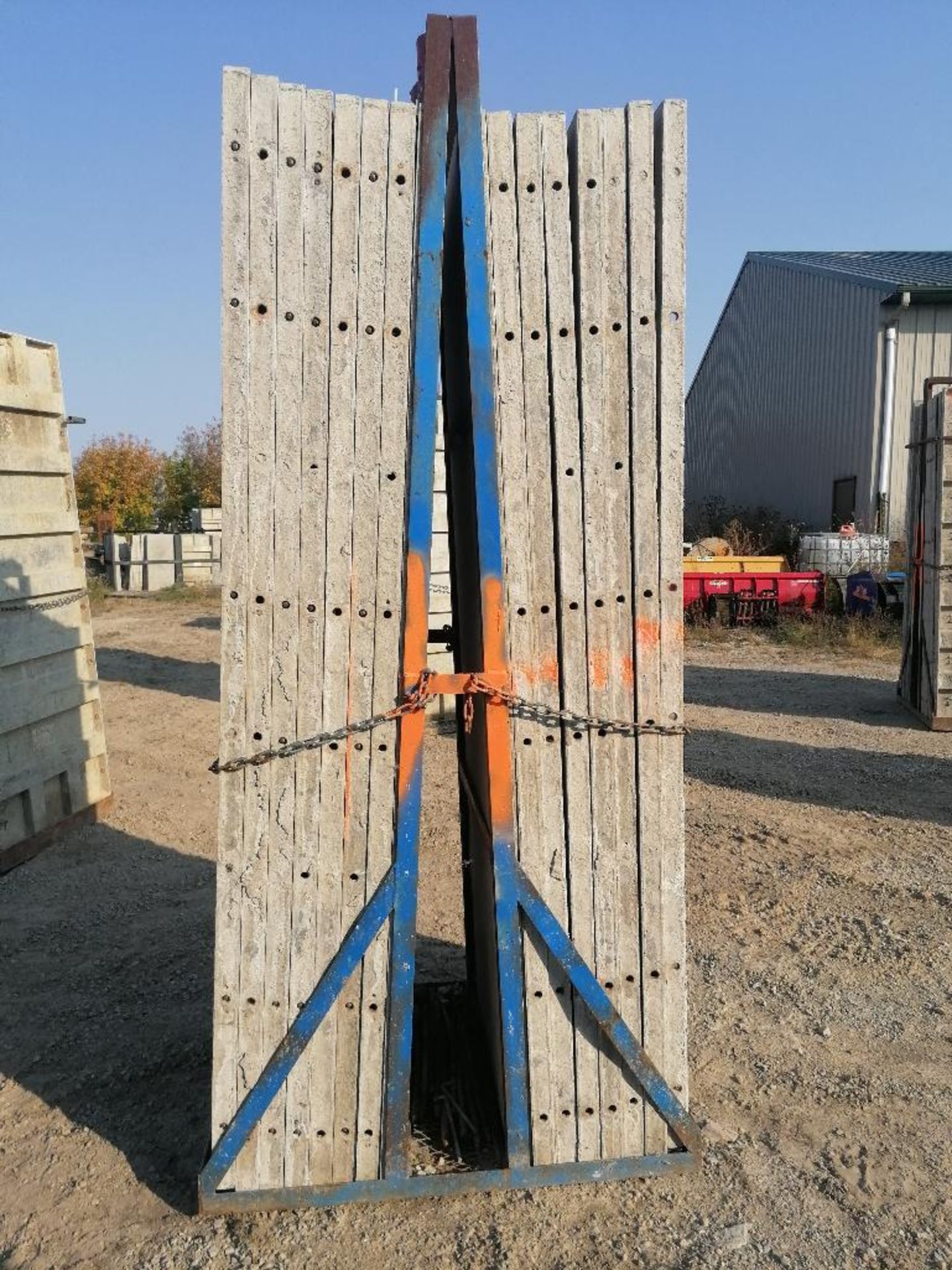 (16) 36" X 8' Precise Smooth Aluminum Concrete Forms 6-12 Hole Pattern with attached hardware, - Image 8 of 12