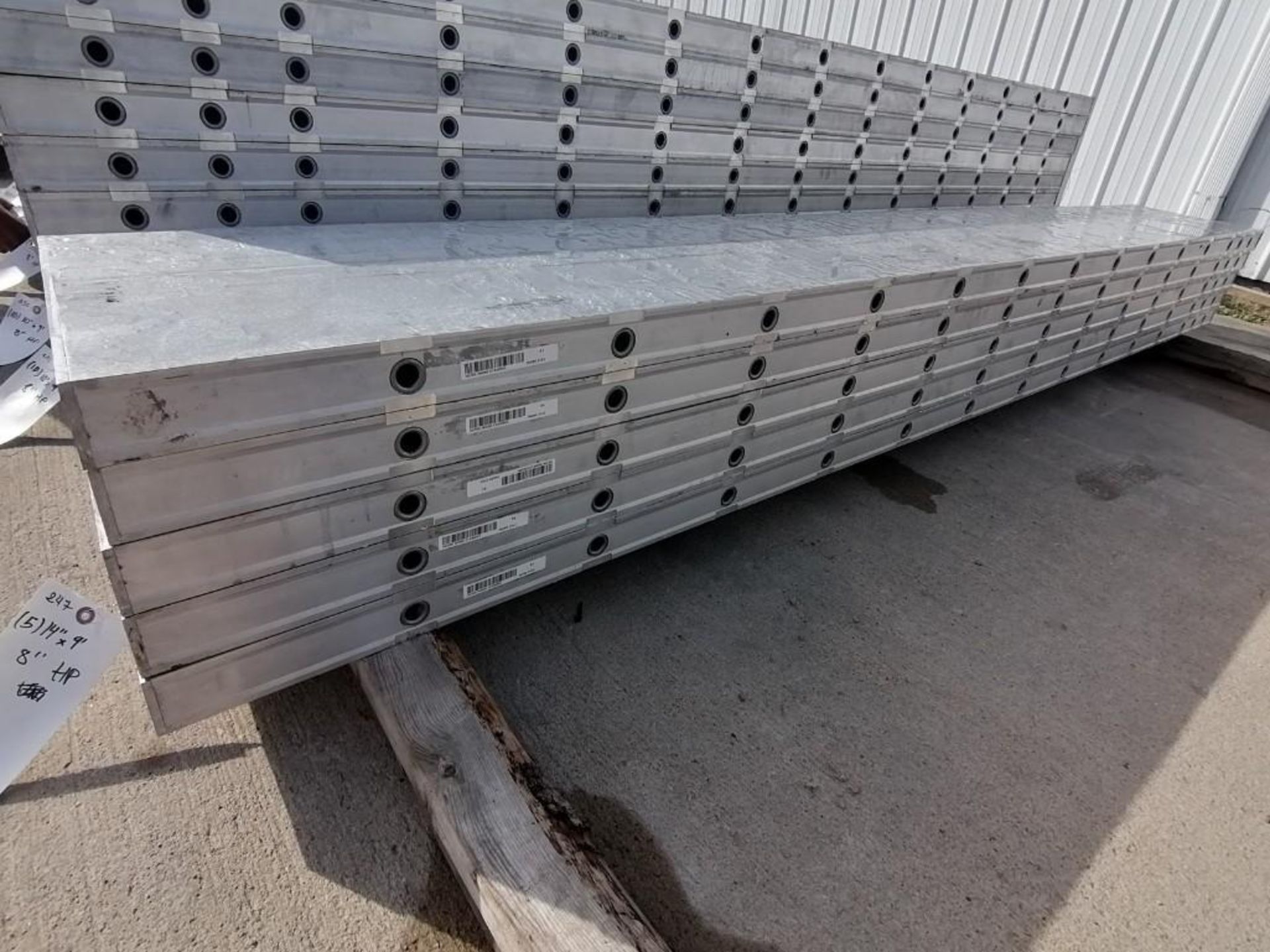(5) 14" x 9' NEW Badger Smooth Aluminum Concrete Forms 8" Hole Pattern. Located in Mt. Pleasant, - Image 3 of 4
