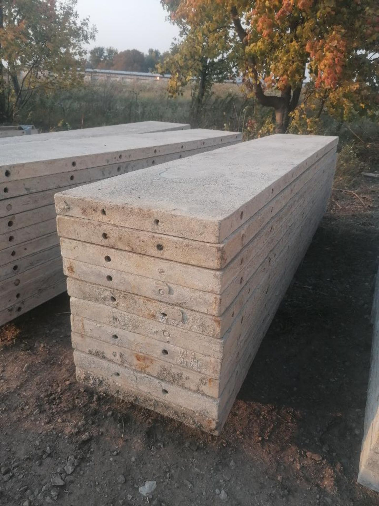 (10) 18" x 8' Smooth Aluminum Concrete Forms 6-12 Hole Pattern. Located in Ixonia, WI - Image 3 of 4