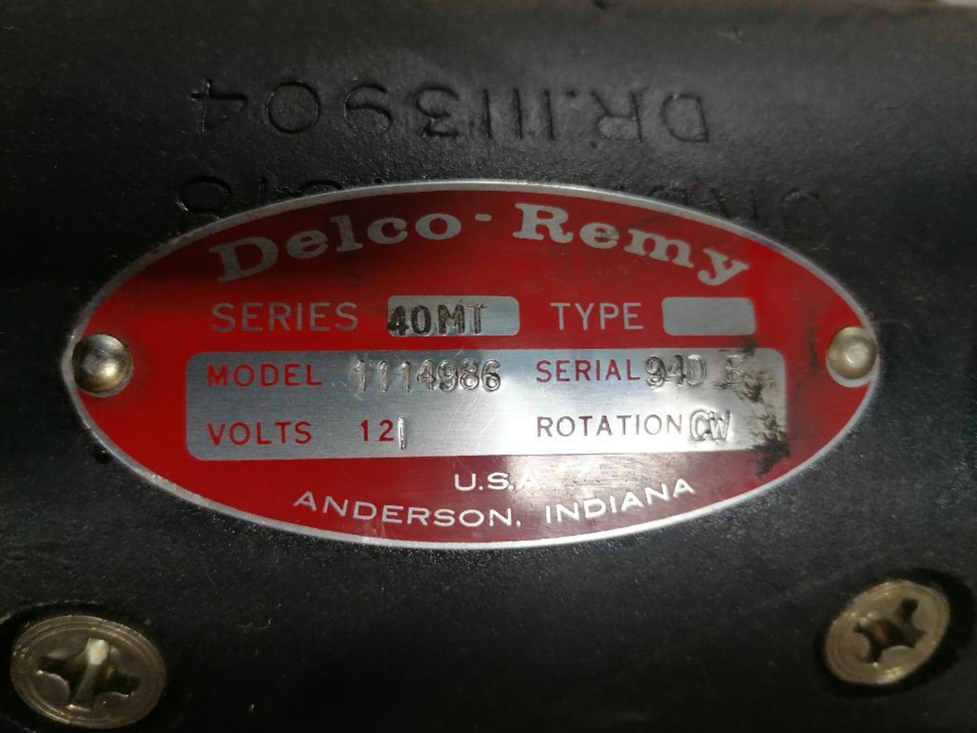 Delco Remy Starter 40 MT Model 1114986. Located in Mt. Pleasant, IA. - Image 4 of 4