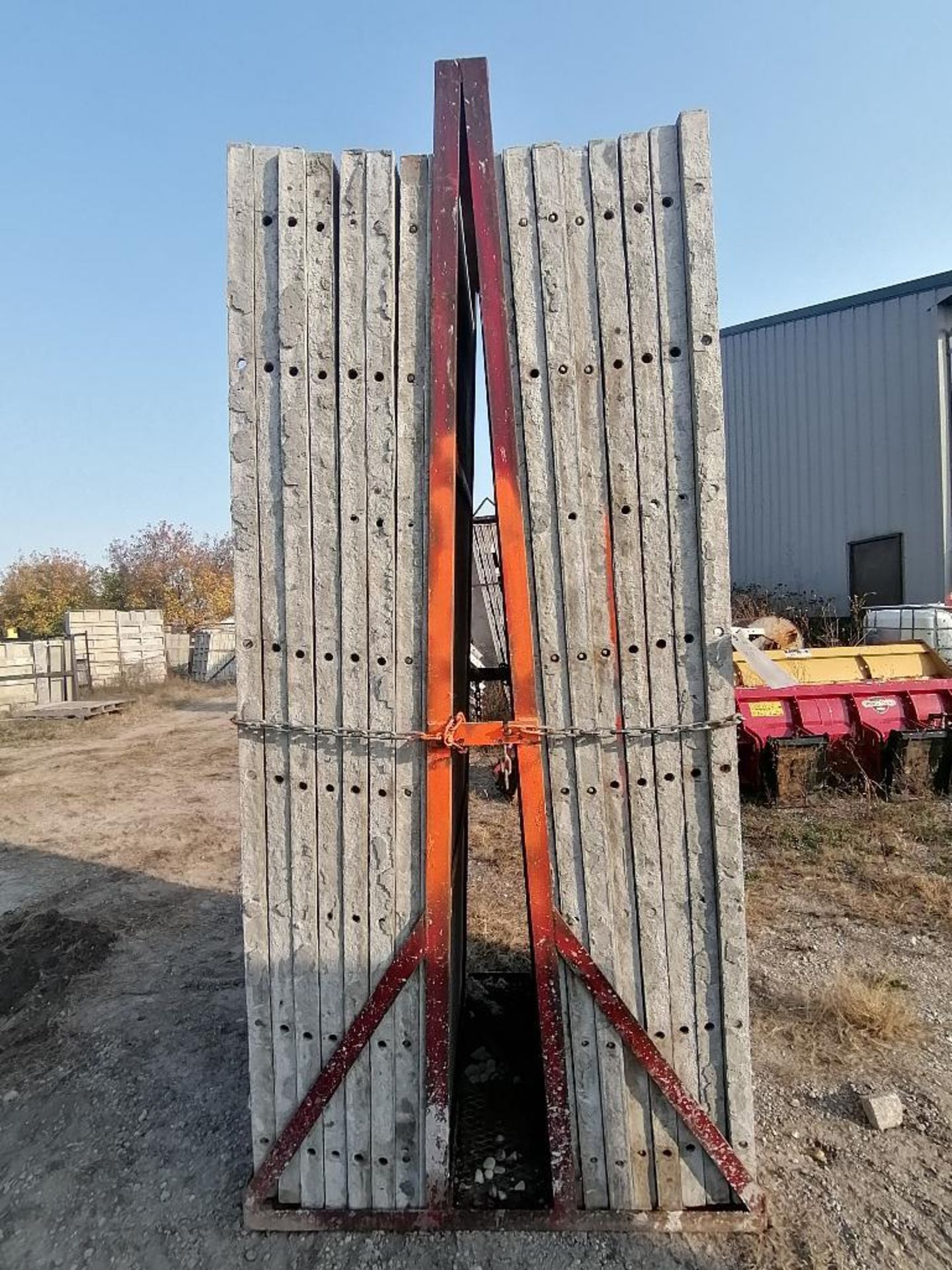 (16) 36" x 8' Smooth Aluminum Concrete Forms 6-12 Hole Pattern, Bell Basket included. Located in - Image 7 of 9