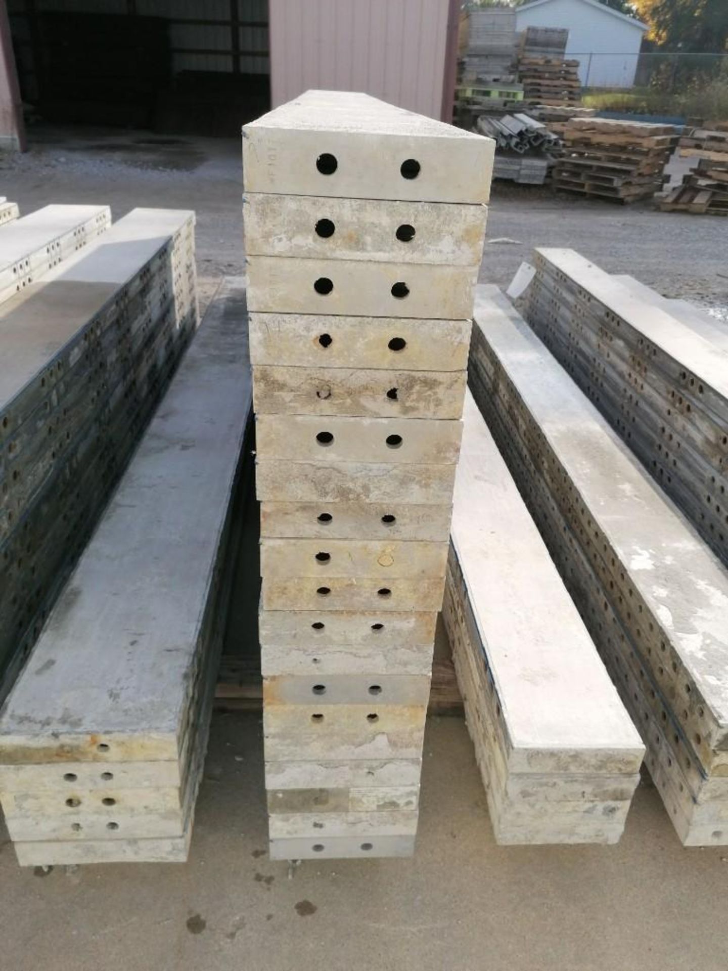 (10) 9" x 9' Western Elite Smooth Aluminum Concrete Forms 6-12 Hole Pattern. Located in Mt. - Image 2 of 3