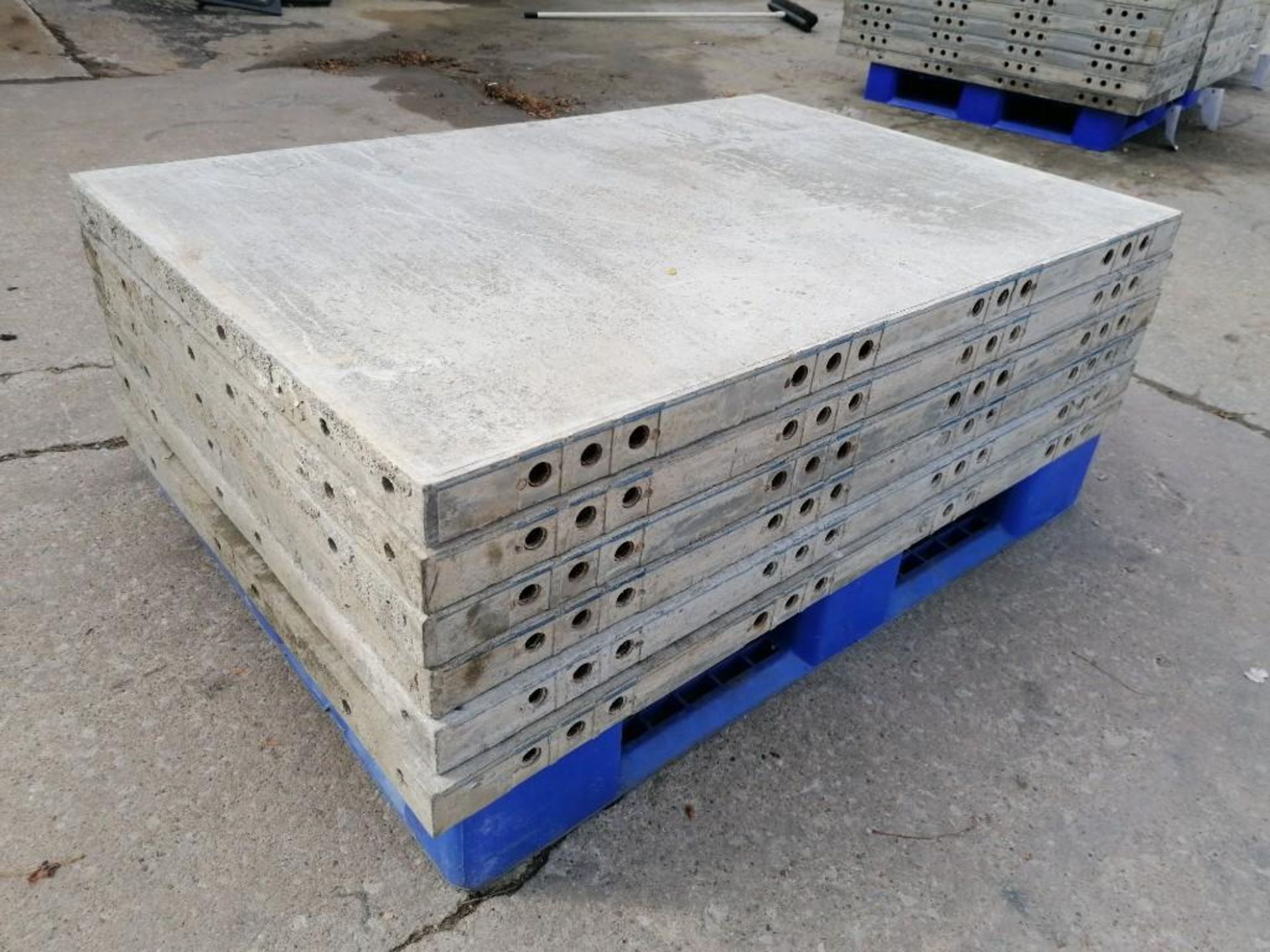 (6) 32" x 4' Western Elite Smooth Aluminum Concrete Forms 6-12 Hole Pattern. Located in Mt.