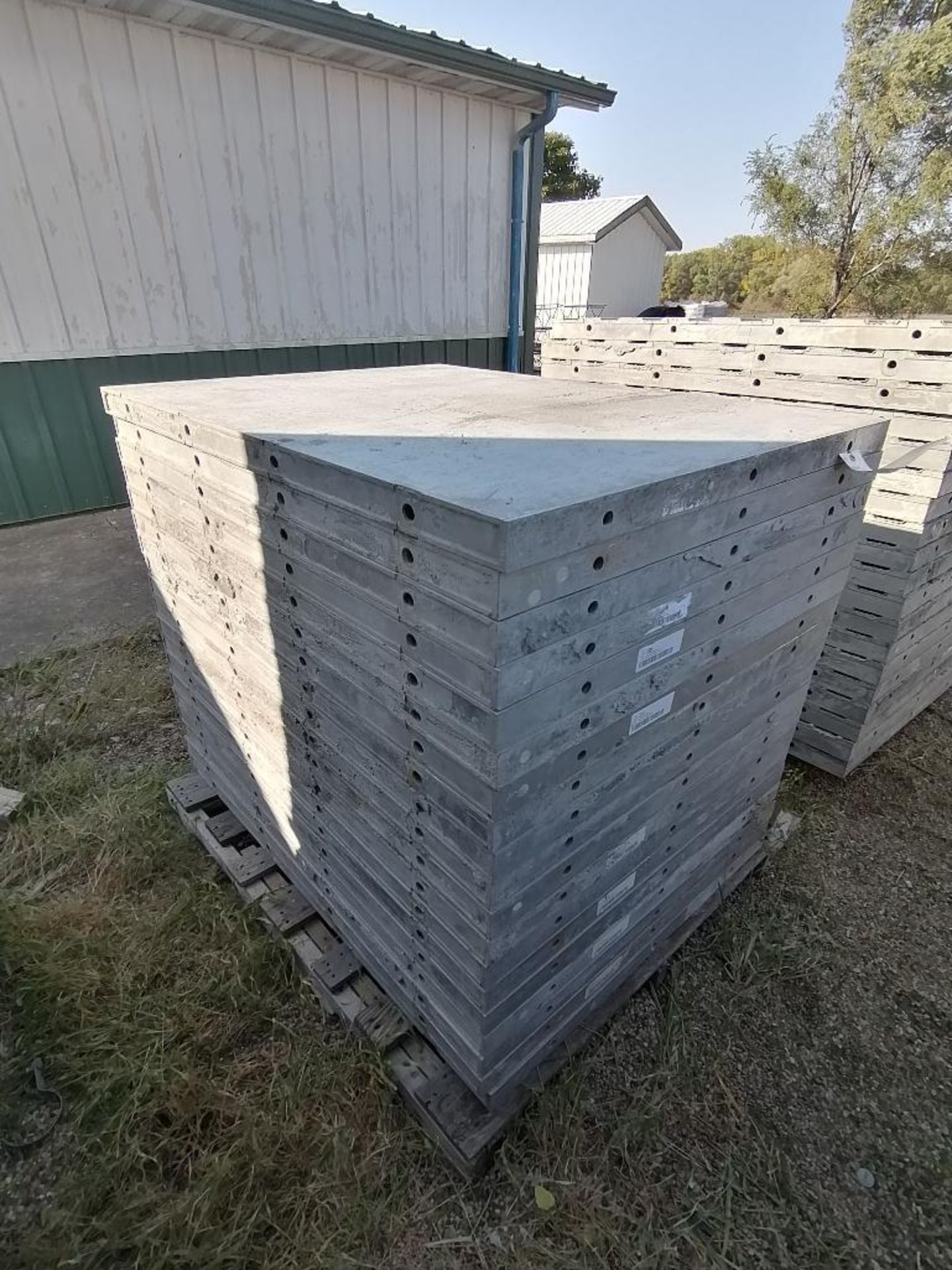 (19) 36" x 4' Precise Smooth Aluminum Concrete Forms, 6-12 Hole Pattern. Located in Woodbine, IA